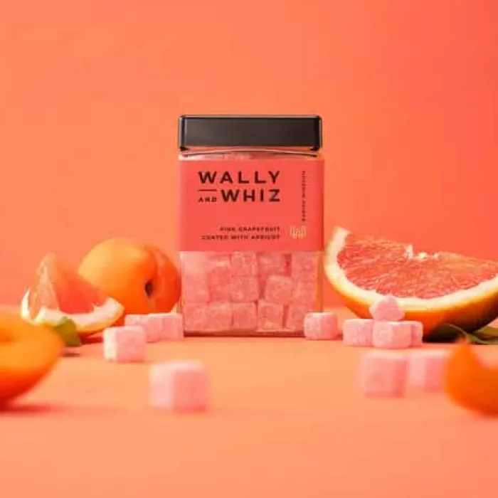 Wally and Whiz Vingummi - Grapefrugt med abrikos 240 g - 1 bøtte