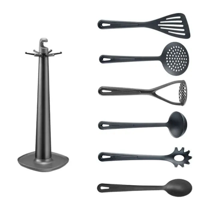 Westmark Gentle Redskabssæt - 8 dele L 38 cm - Plastik - Sort