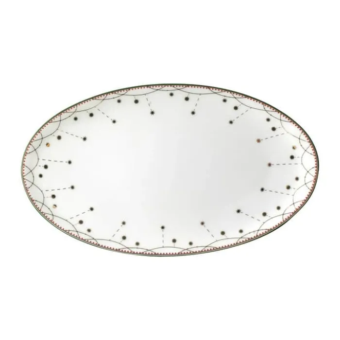 Wik & Walsøe Julemorgen Girlander Oval Asiet Ø 20 cm- Porecelæn - Multifarvet