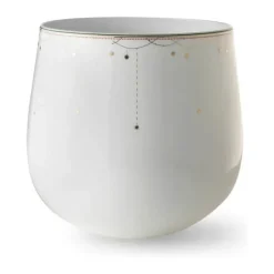 Wik & Walsøe Julemorgen Girlander Krukke H 21 cm - Benporcelæn - Hvid
