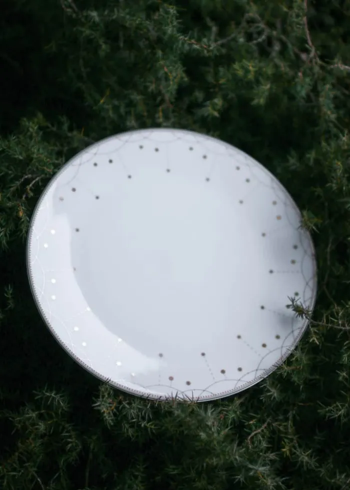 Wik & Walsøe Julemorgen Girlander Middagstallerken Ø 25 cm- Porecelæn - Multifarvet