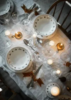 Wik & Walsøe Julemorgen Story Dyb Tallerken - 2 stk. Ø 16 cm- Porcelæn - Multifarvet