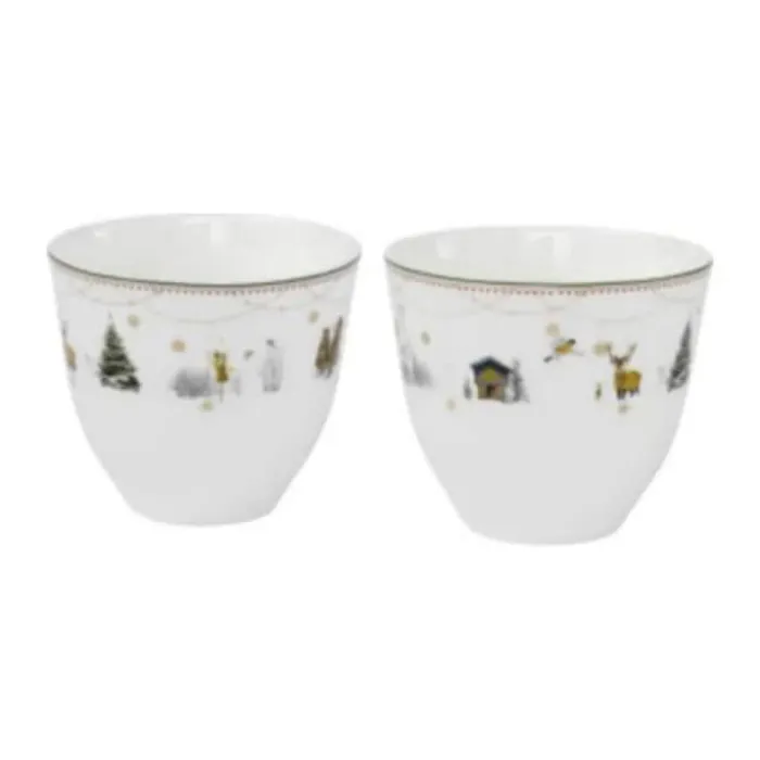 Wik & Walsøe Julemorgen Story Kop - 2 stk. 20 cl - Benporcelæn - Multifarvet