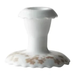 Wik & Walsøe Slåpeblom Lysestage H 5,5 cm - Benporcelæn - Hvid/rosa