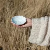 Wik & Walsøe Slåpeblom Skål Ø 12 cm - Benporcelæn - Hvid/blå