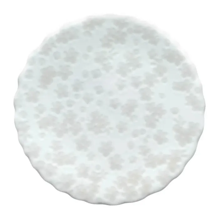 Wik & Walsøe Slåpeblom Tallerken Ø 13 cm - Benporcelæn - Hvid/varmgrå