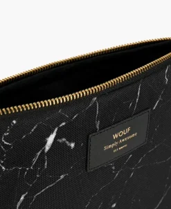 Wouf Black Marble iPad sleeve H 16,9 x 24 cm - Sort marmor