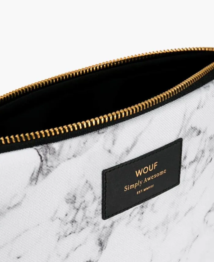 Wouf White Marble iPad sleeve H 16,9 x 24 cm - Hvid marmor