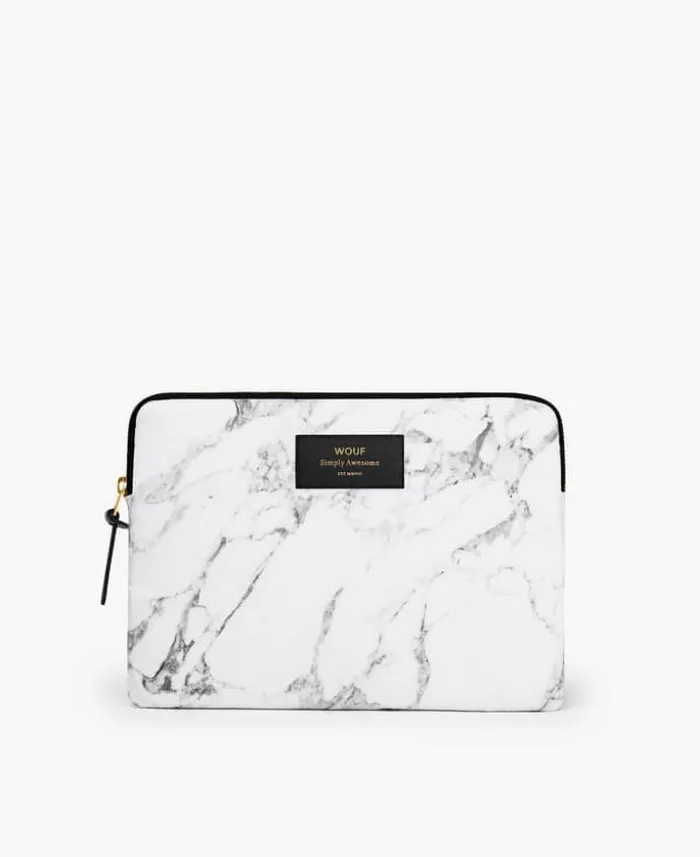 Wouf White Marble iPad sleeve H 16,9 x 24 cm - Hvid marmor
