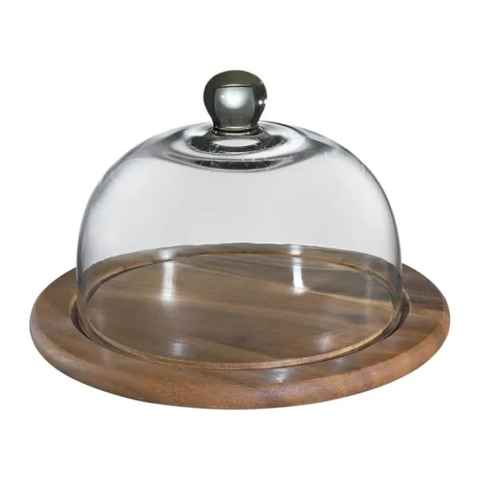 Zassenhaus Osteklokke Ø 25 cm - Glas/akacietræ