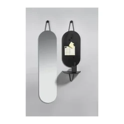 Zone A-Wall Vægspejl L 120 x B 30 cm - Metal/glas - Soft grey