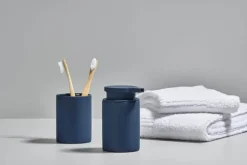 Zone Karma Tandbørstekrus H 10 cm - Stentøj m. softtouch - Royal blue