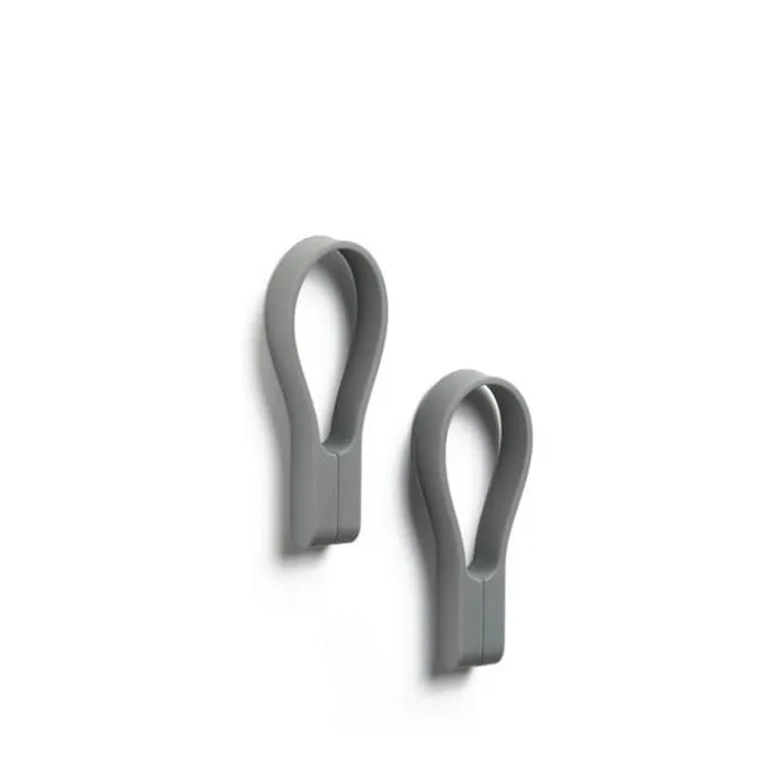 Zone Loop Håndklædestrop Magnet - 2 stk. L 7,8 cm - Silikone/Magnet - Grå