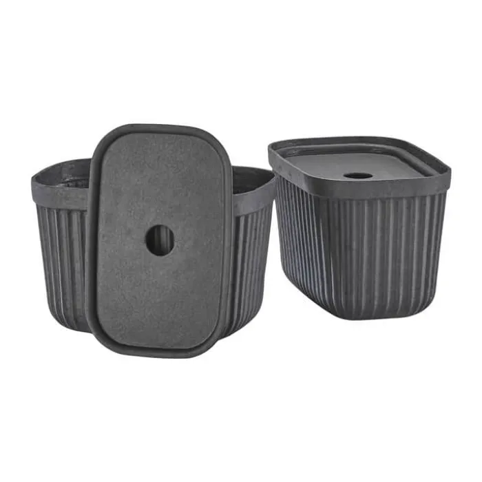 Zone Pulp Opbevaringsboks H 15 x B 15 x L 23 cm - Papir - Black