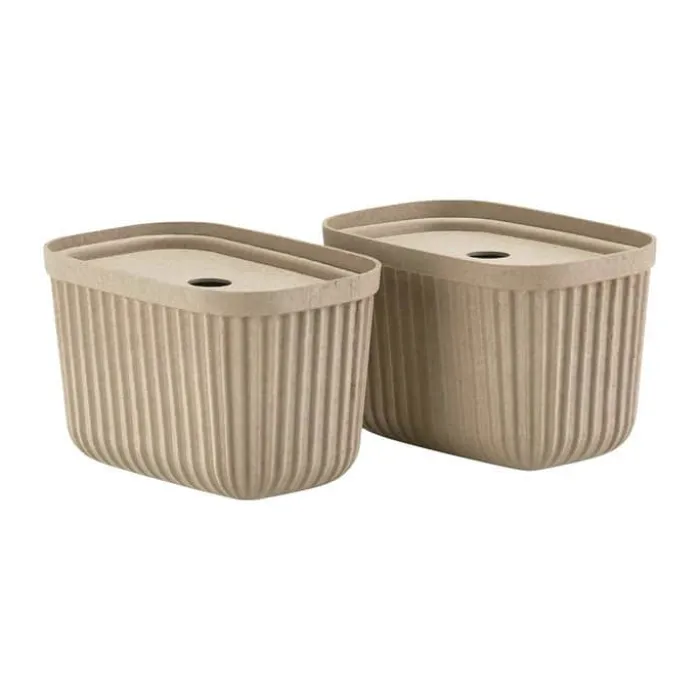 Zone Pulp Opbevaringsboks H 15 x B 15 x L 23 cm - Papir - Natural Brown
