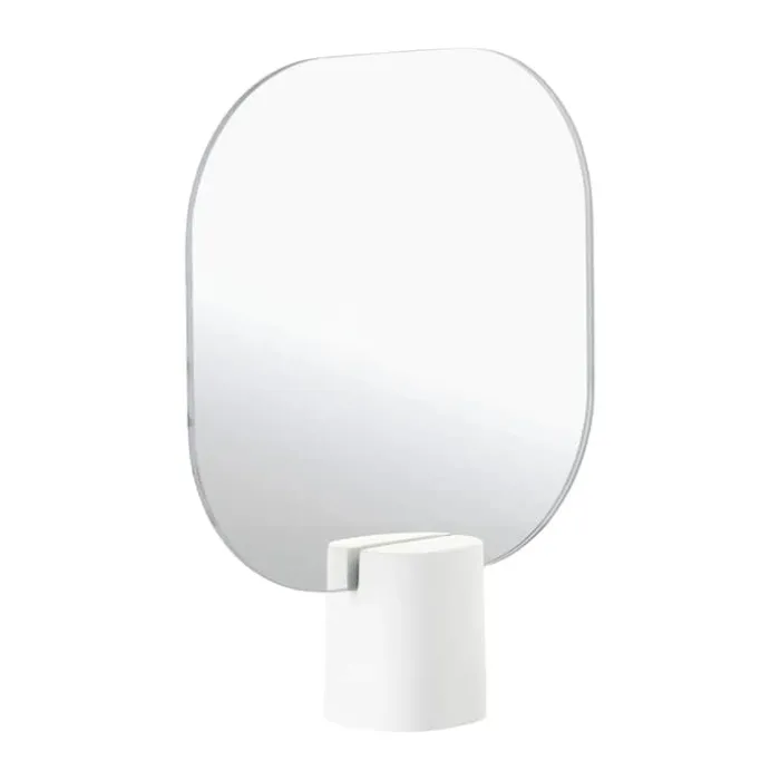 Zone Time Bordspejl H 26,5 x B 6 x L 20 cm - Beton/glas - Hvid