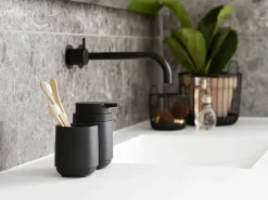 Zone Time Sæbedispenser 13 cm - Beton/ABS plastik - Sort
