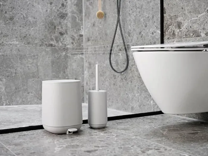 Zone Time Toiletbørste H 10,50 cm - Beton/ABS plastik - Soft Grey