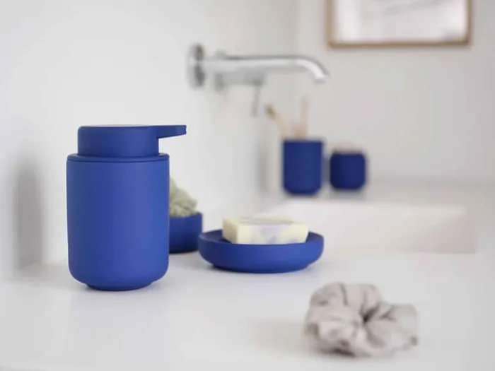 Zone Ume Krukke m. låg Ø 8,3 x H 10,3 cm - Stentøj - Indigo Blue